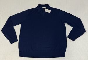 Collars & Co. Australian Merino Wool Sweater Pullover Navy Men’s X-Large NWT